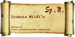Szobota Milán névjegykártya