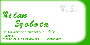 milan szobota business card